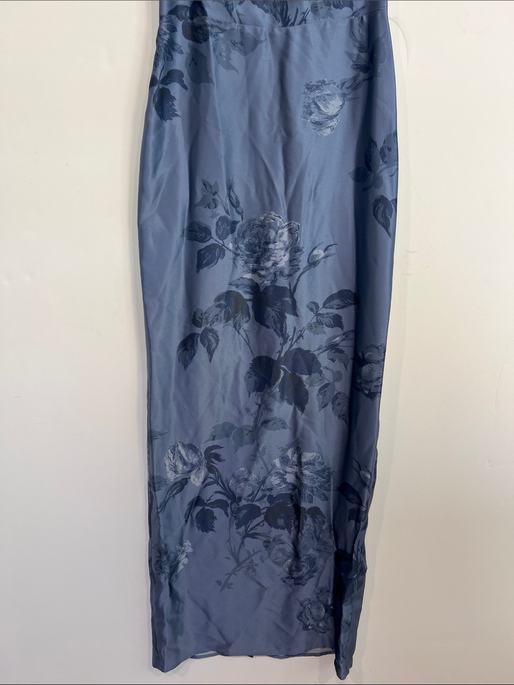 Reformation Blue Floral Satin Slip Gown - Picture 10 of 16